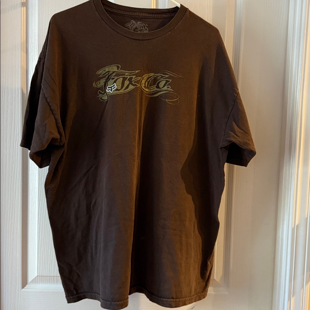 Fox Co Men’s Dark Brown Graphic Logo T-Shirt Men's XL